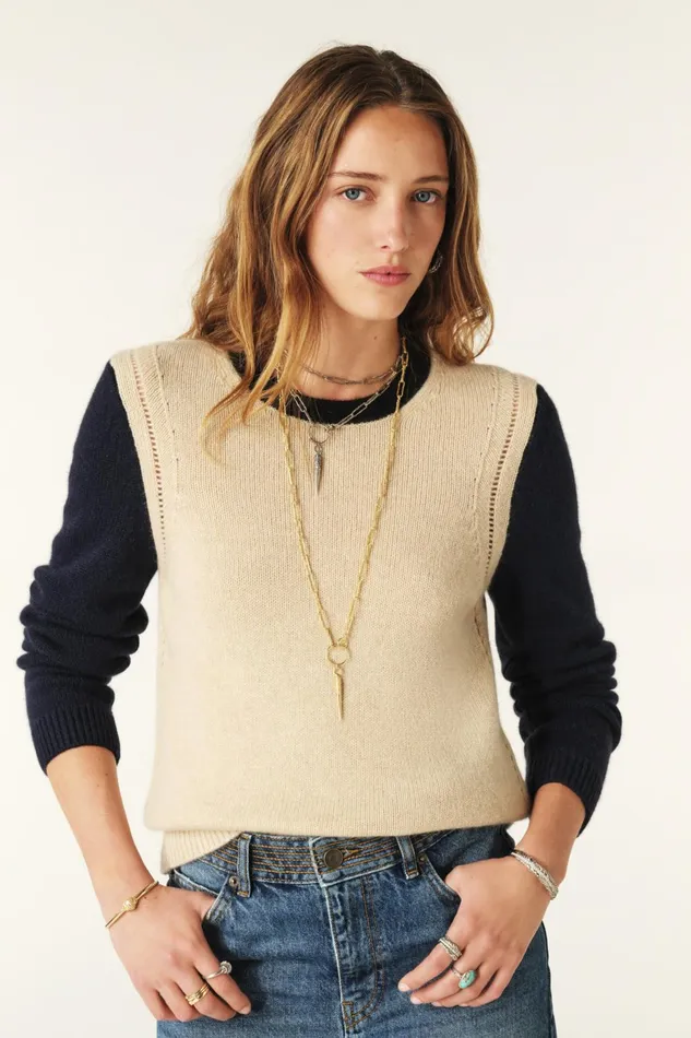 LongSleeve Sweater Calora Beige Women Baandsh Sweaters and Cardigans