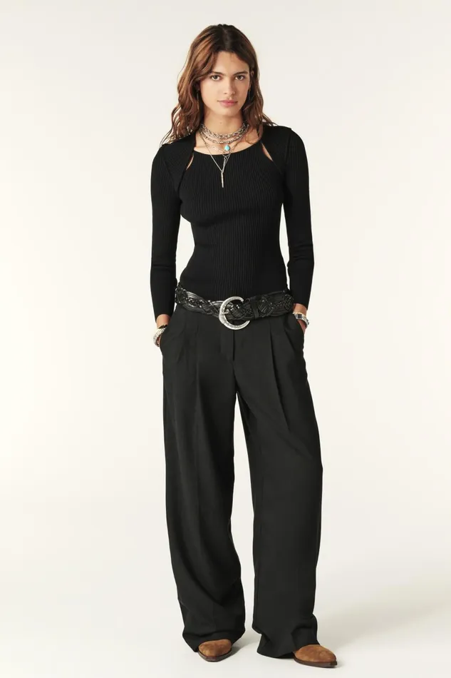 LongSleeve Sweater Pietra Black Women Baandsh Sweaters and Cardigans