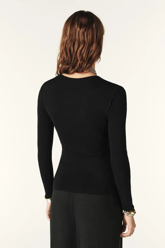 LongSleeve Sweater Pietra Black Women Baandsh Sweaters and Cardigans