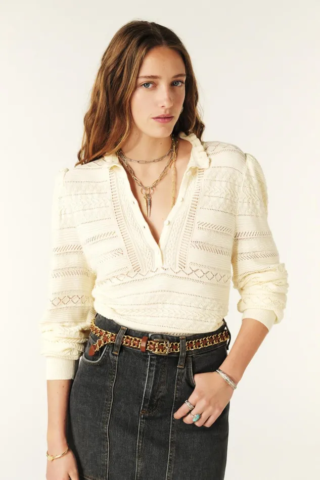 LongSleeve Sweater Vinnie OffWhite Women Baandsh Sweaters and Cardigans