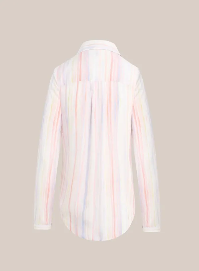 Long Sleeve Women Bella Dahl Button Down Hipster 8211 Sunrise Stripe Print Long Sleeve Women Bella Dahl Button Down Hipster 8211 Sunrise Stripe Print