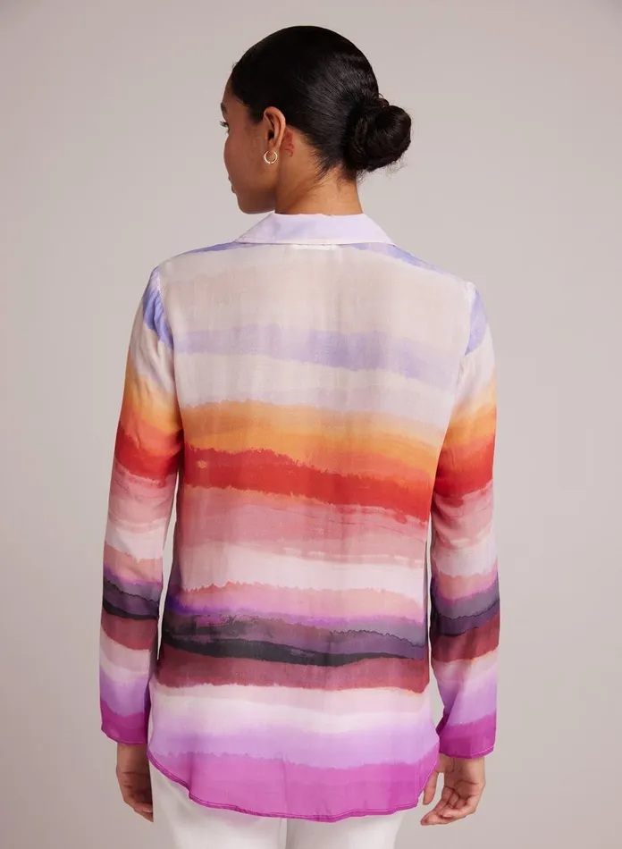 Long Sleeve Women Bella Dahl Clean Shirt 8211 Canyon Stripe Print Long Sleeve Women Bella Dahl Clean Shirt 8211 Canyon Stripe Print