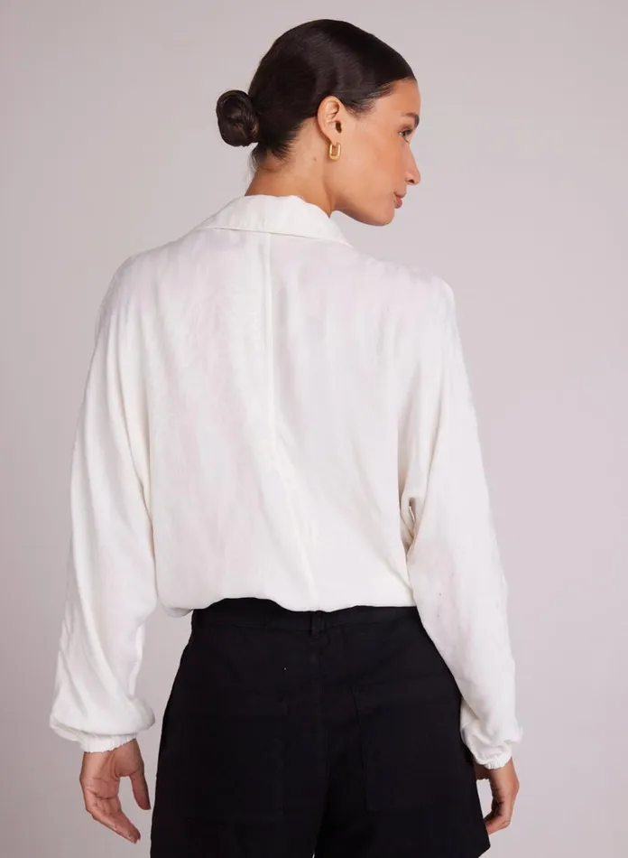 Long Sleeve Women Bella Dahl Drawcord Waist Shirt 8211 Off White Long Sleeve Women Bella Dahl Drawcord Waist Shirt 8211 Off White