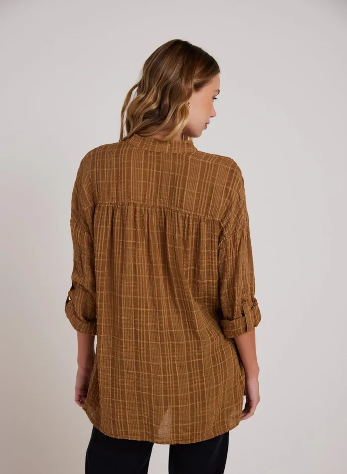 Long Sleeve Women Bella Dahl Long Sleeve Shirred Pullover 8211 Topaz Gold
