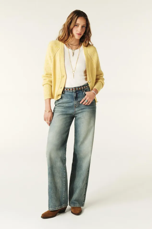 LongSleeved Cardigan Carila Yellow Women Baandsh Sweaters and Cardigans