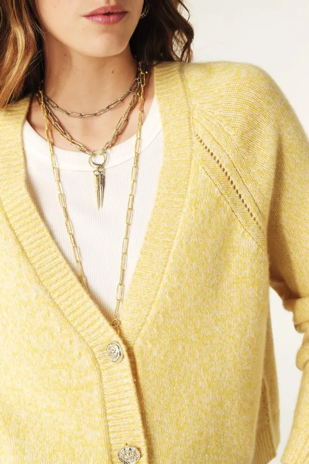 LongSleeved Cardigan Carila Yellow Women Baandsh Sweaters and Cardigans
