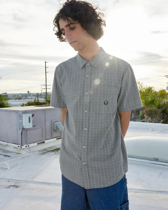 Lonsdale Short Sleeve Shirt 8211 Egg White Mens Volcom Shirts and Flannels