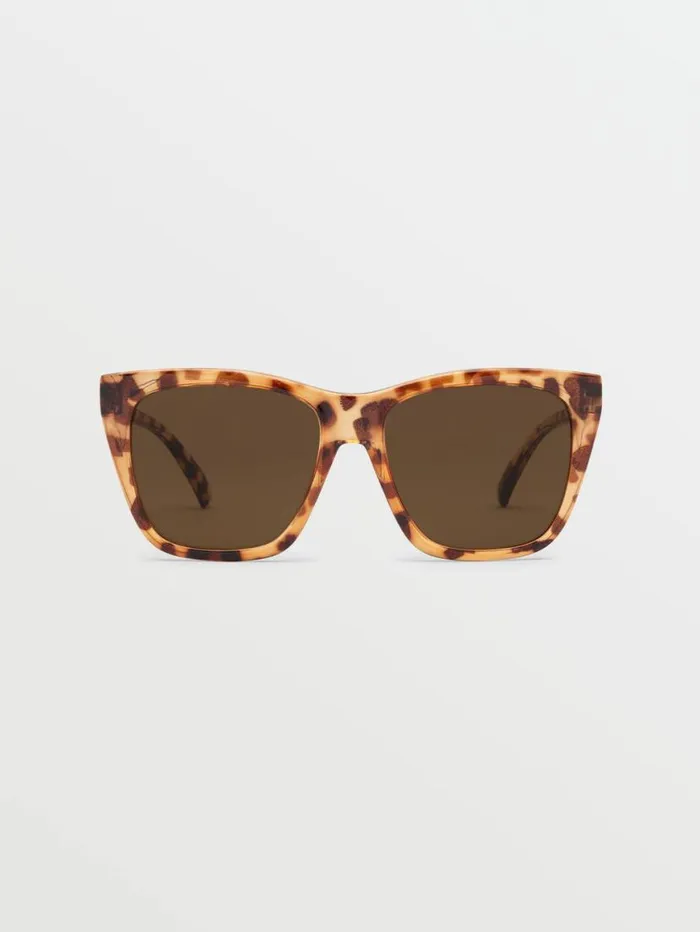 Looky Lou Sunglasses 8211 Polka TortBronze MensWomens Volcom Sunglasses