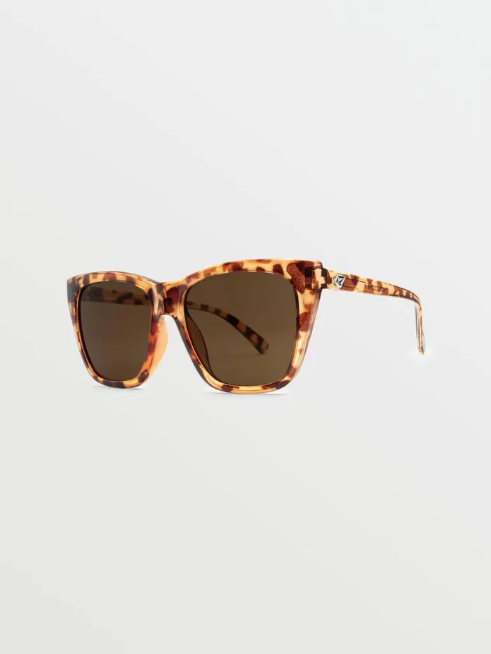 Looky Lou Sunglasses 8211 Polka TortBronze MensWomens Volcom Sunglasses