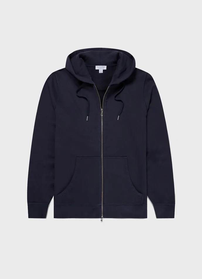 Loopback Zip Hoodie Navy Men Sweatshirts and Sweatpants ussunspel