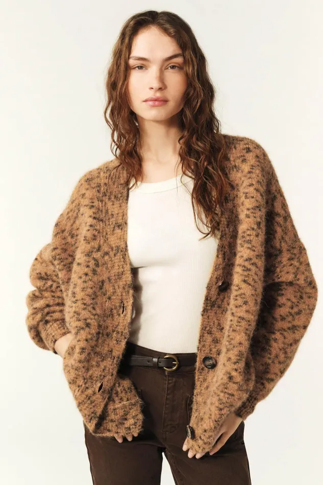 Loose Cardigan Leala Beige Women Baandsh Sweaters and Cardigans