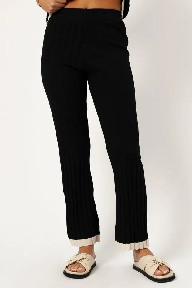 Loungewear Henrie Knit Set Black Beige 8211 Petal and Pup Women