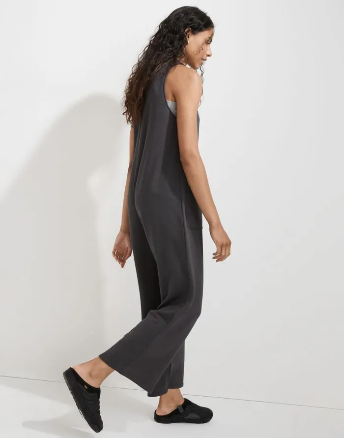 Loungewear Women Madewell Superbrushed PullOn Jumpsuit Black Coal