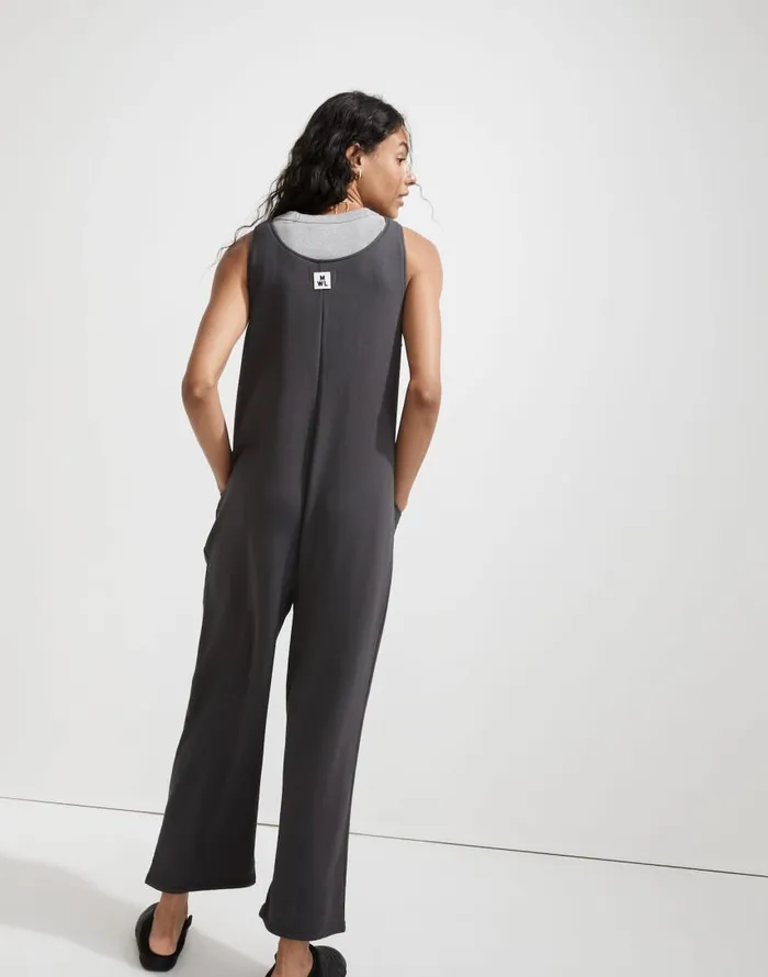 Loungewear Women Madewell Superbrushed PullOn Jumpsuit Black Coal