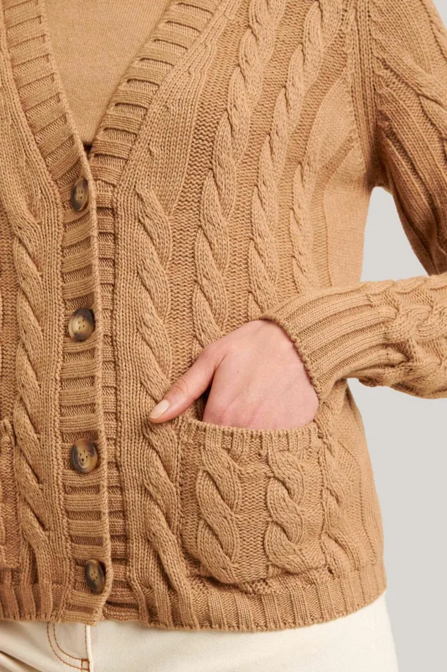 Luisa Spagnoli Cardigan Women Chiave Camel Luisa Spagnoli Cardigan Women Chiave Camel
