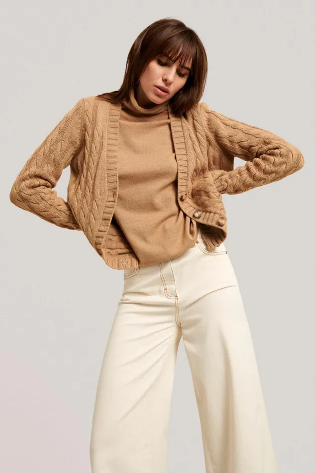 Luisa Spagnoli Cardigan Women Chiave Camel Luisa Spagnoli Cardigan Women Chiave Camel