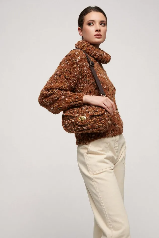 Luisa Spagnoli Clutch And Pochette Women Istrice Browngold
