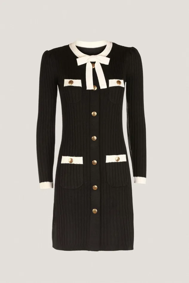 Luisa Spagnoli Dresses and Jumpsuits Women Mela Blackcream Luisa Spagnoli Dresses and Jumpsuits Women Mela Blackcream