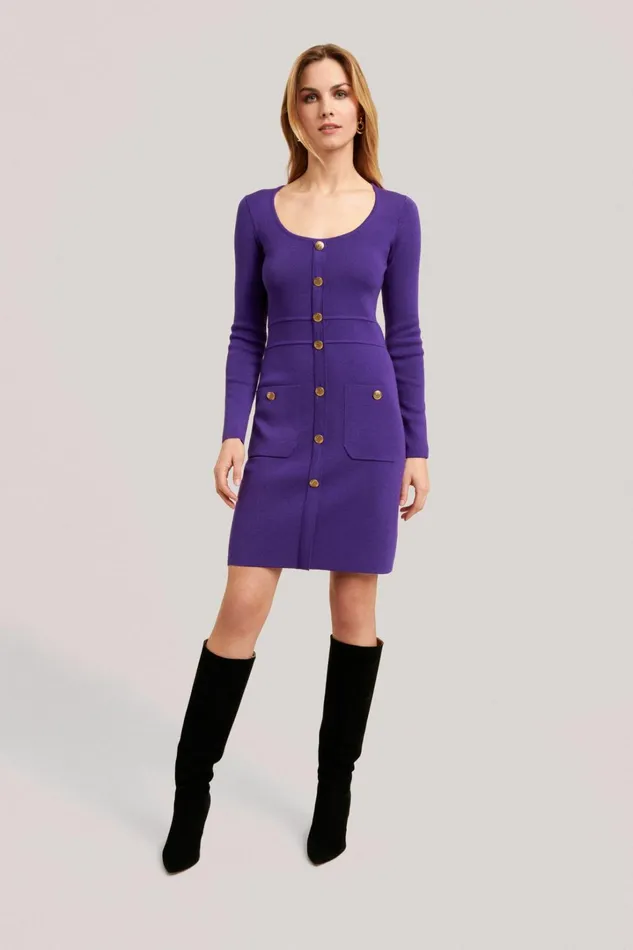 Luisa Spagnoli Dresses and Jumpsuits Women Monolite Purple Luisa Spagnoli Dresses and Jumpsuits Women Monolite Purple