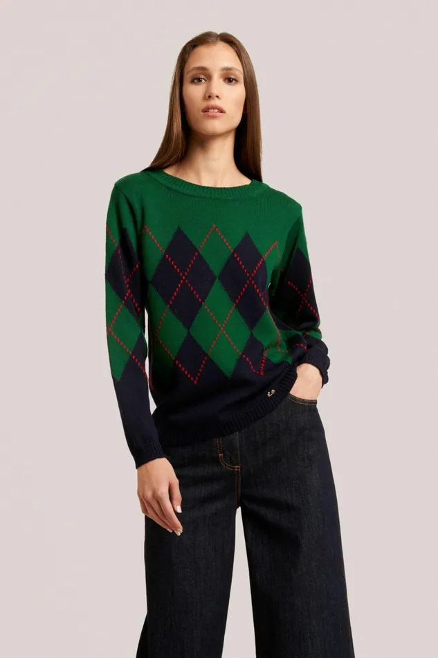 Luisa Spagnoli Knitwear Women Mascotte Blueredbottle Green