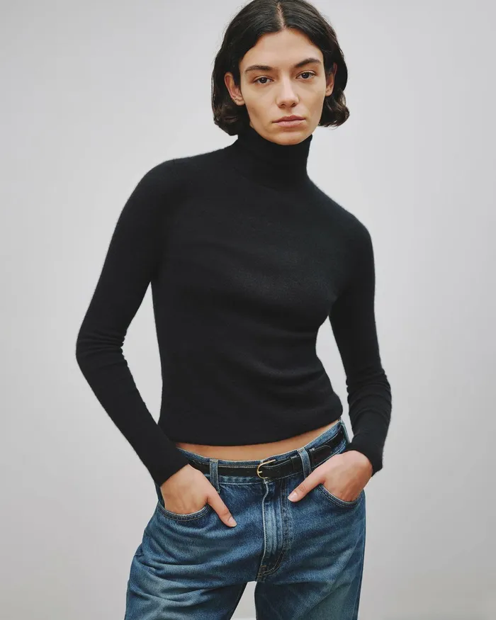 LYNNETTE TURTLENECK Black Women Nili Lotan Knits and Sweaters