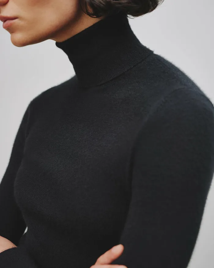 LYNNETTE TURTLENECK Black Women Nili Lotan Knits and Sweaters