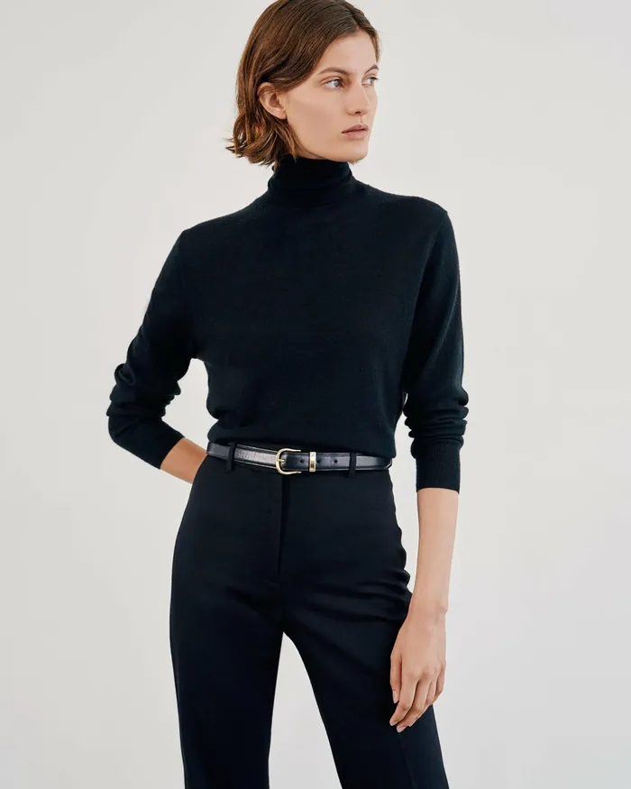 LYNNETTE TURTLENECK Black Women Nili Lotan Knits and Sweaters