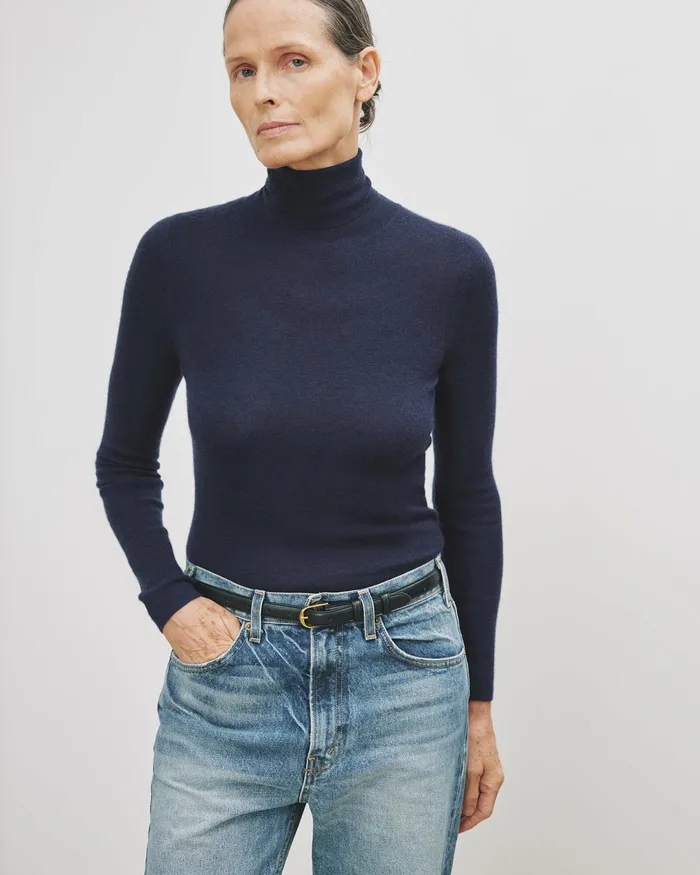 LYNNETTE TURTLENECK Black Women Nili Lotan Knits and Sweaters