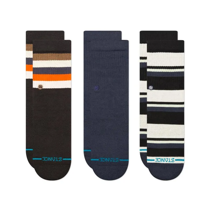 Maliboo Crew Socks 3 Pack Black Kids Stance Kids