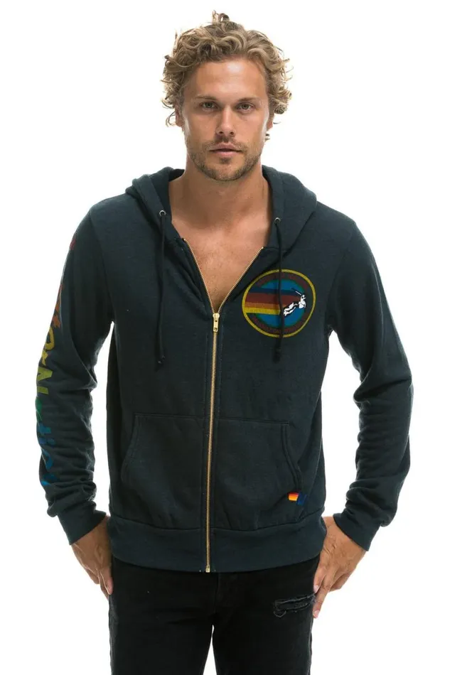 Manhattan Beach Zip Hoodie 8211 Charcoal WomenMen Aviator Nation Hoodies