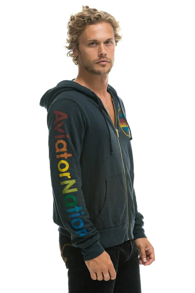 Manhattan Beach Zip Hoodie 8211 Charcoal WomenMen Aviator Nation Hoodies