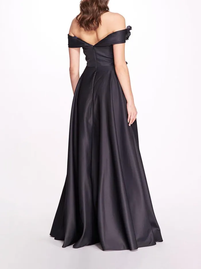 Marchesa Dresses Duchess Satin Ball Gown Navy 8211 Women