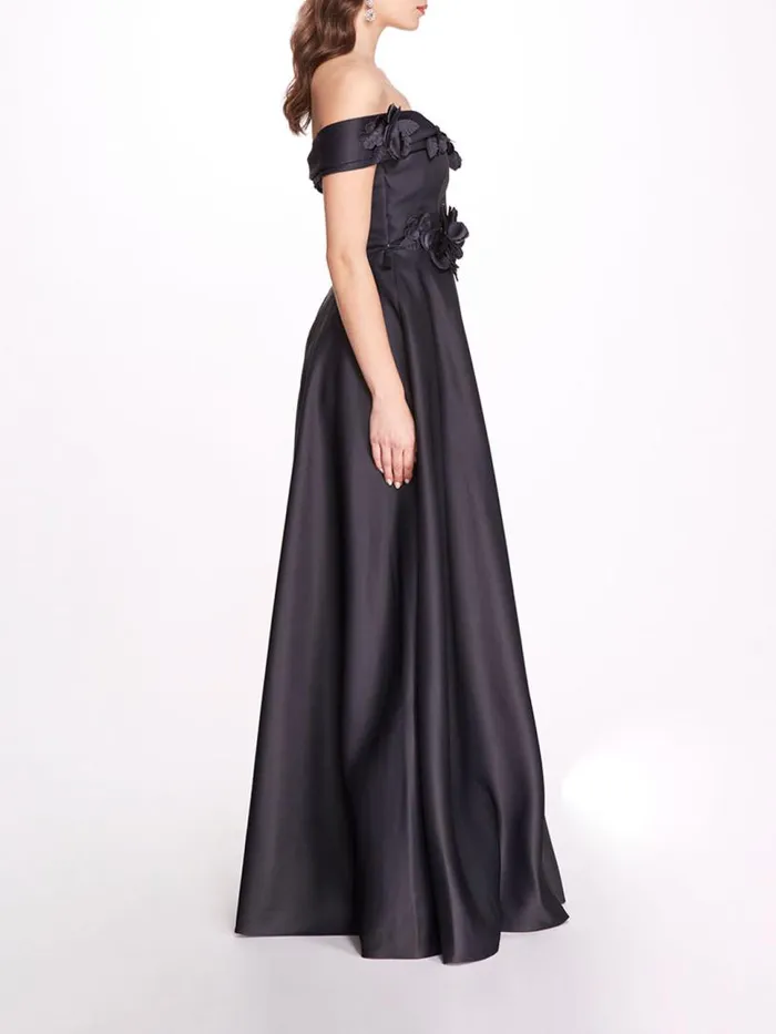Marchesa Dresses Duchess Satin Ball Gown Navy 8211 Women