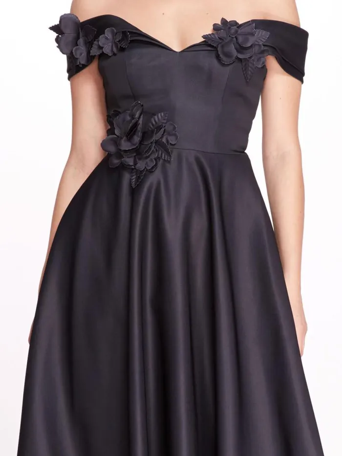 Marchesa Dresses Duchess Satin Ball Gown Navy 8211 Women