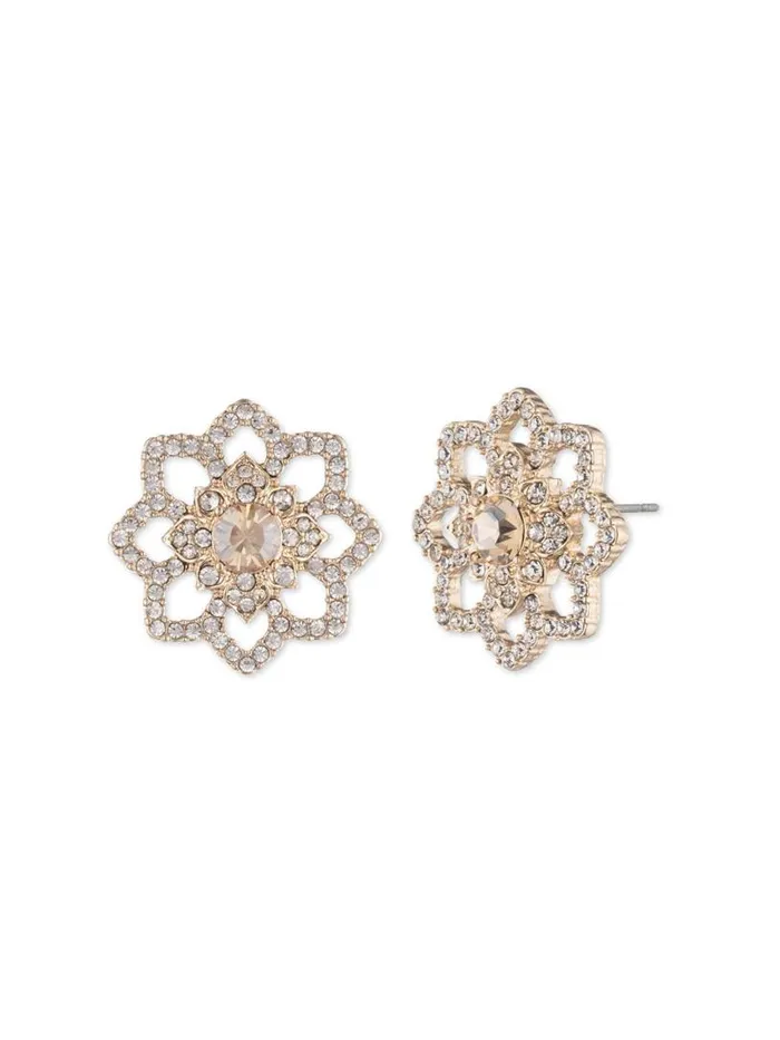 Marchesa Earrings Gold Lace Floral Button Gold 8211 Jewelry