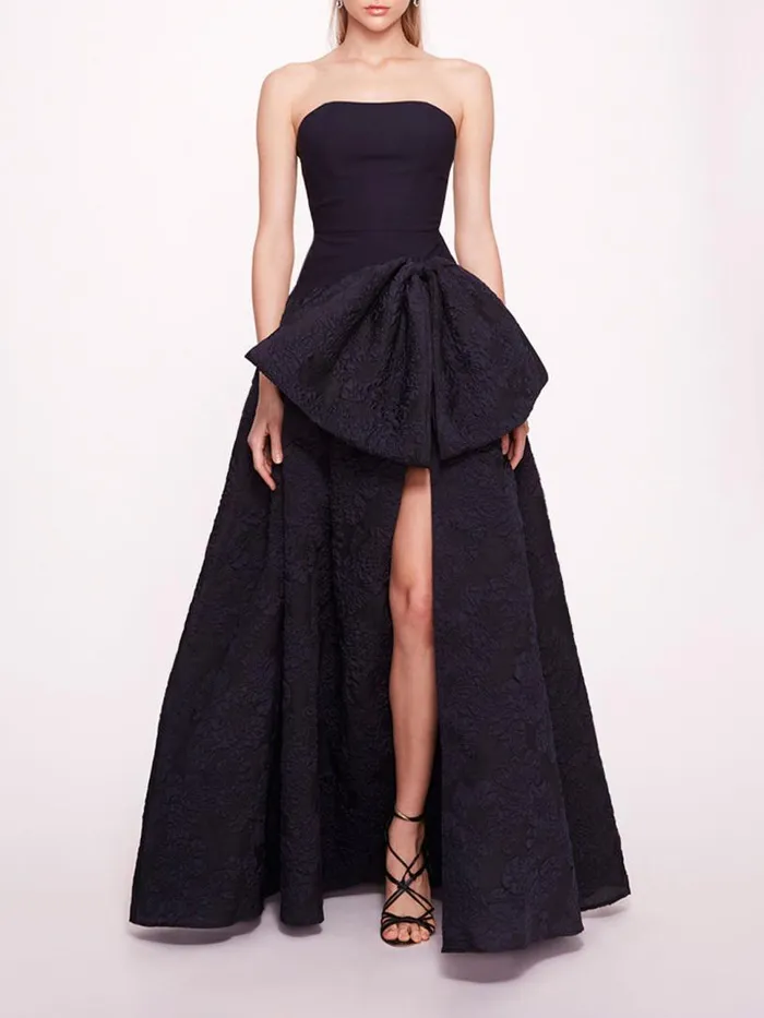 Marchesa Marchesa Notte Calathea Gown Navy 8211 Women