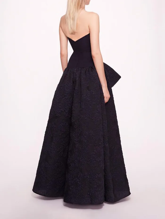 Marchesa Marchesa Notte Calathea Gown Navy 8211 Women