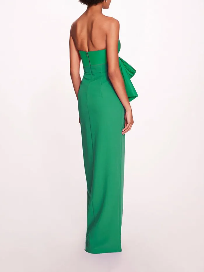 Marchesa Marchesa Notte Deconstructed Bow Gown Emerald 8211 Women