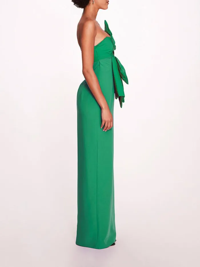 Marchesa Marchesa Notte Deconstructed Bow Gown Emerald 8211 Women