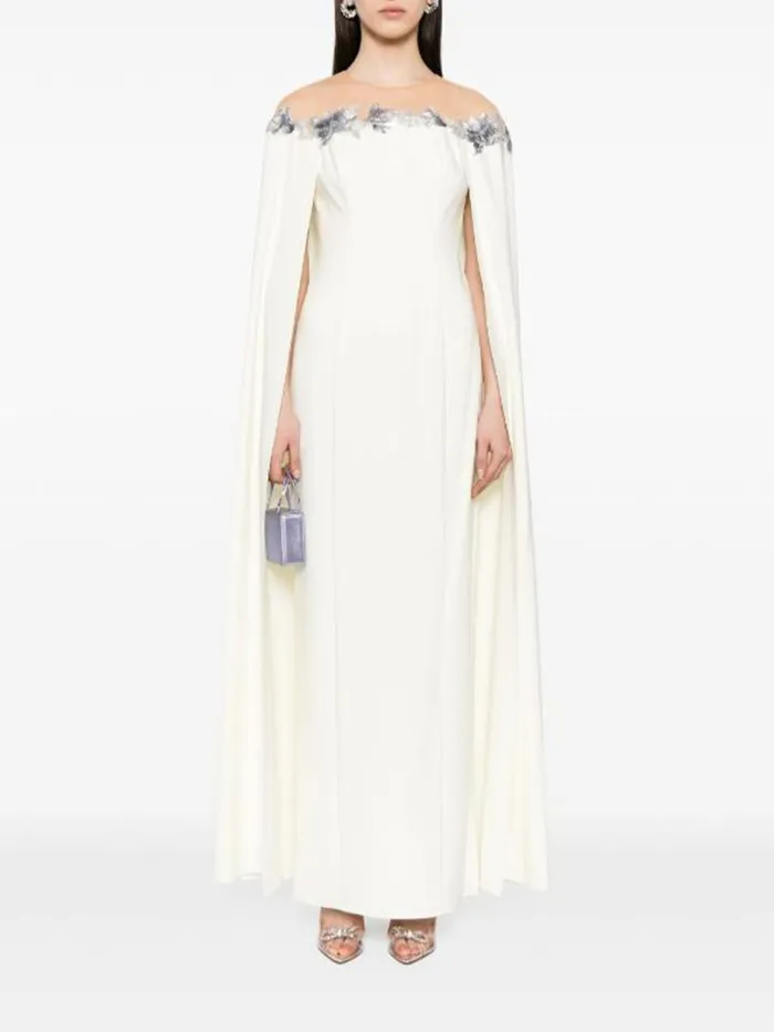 Marchesa Marchesa Notte Embroidered Illusion Gown Ivory 8211 Women