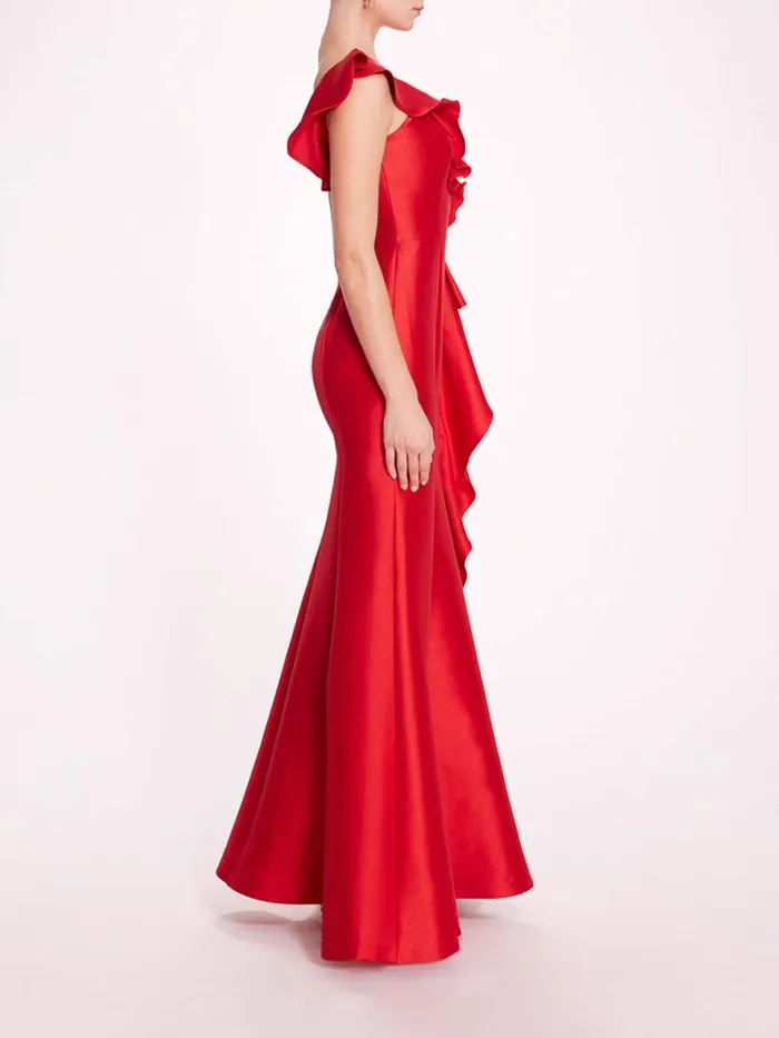 Marchesa Marchesa Notte Silk Mikado Gown Red 8211 Women