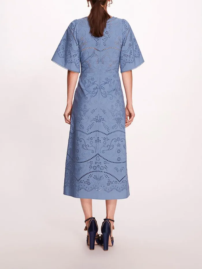 Marchesa Marchesa Rosa Dhalia Midi Dress Blue 8211 Women