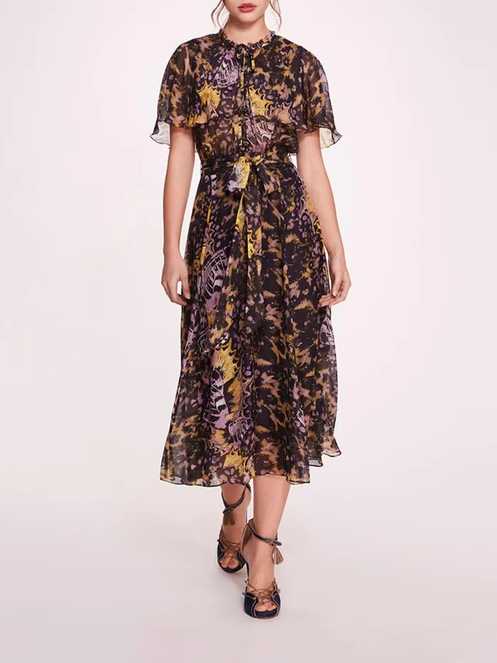 Marchesa Marchesa Rosa Monarch Midi Dress Purple Multi 8211 Women