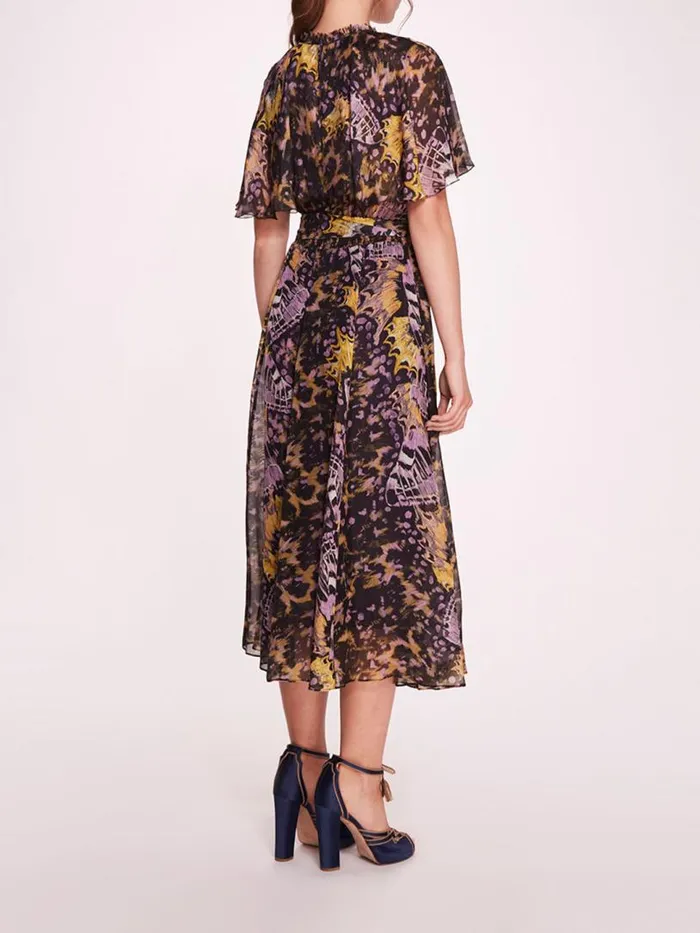 Marchesa Marchesa Rosa Monarch Midi Dress Purple Multi 8211 Women