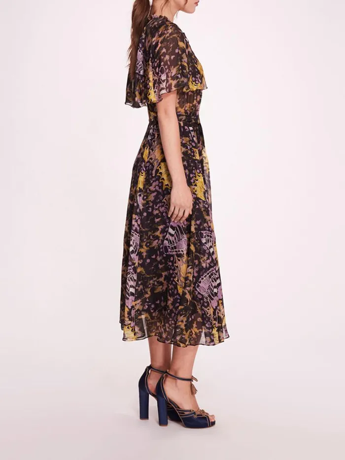 Marchesa Marchesa Rosa Monarch Midi Dress Purple Multi 8211 Women