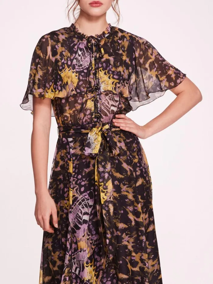 Marchesa Marchesa Rosa Monarch Midi Dress Purple Multi 8211 Women