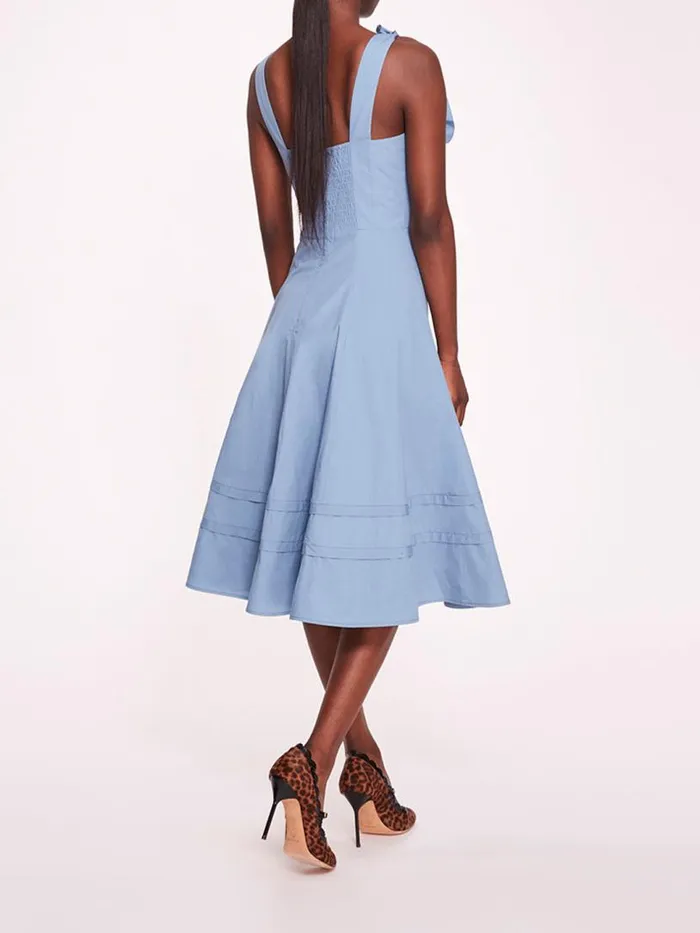 Marchesa Marchesa Rosa Rosette Ruffle Sundress Denim Blue 8211 Women