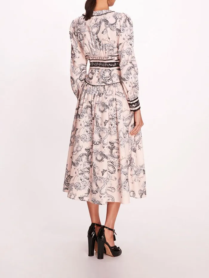 Marchesa Marchesa Rosa Tansy Midi Dress Blush Multi 8211 Women