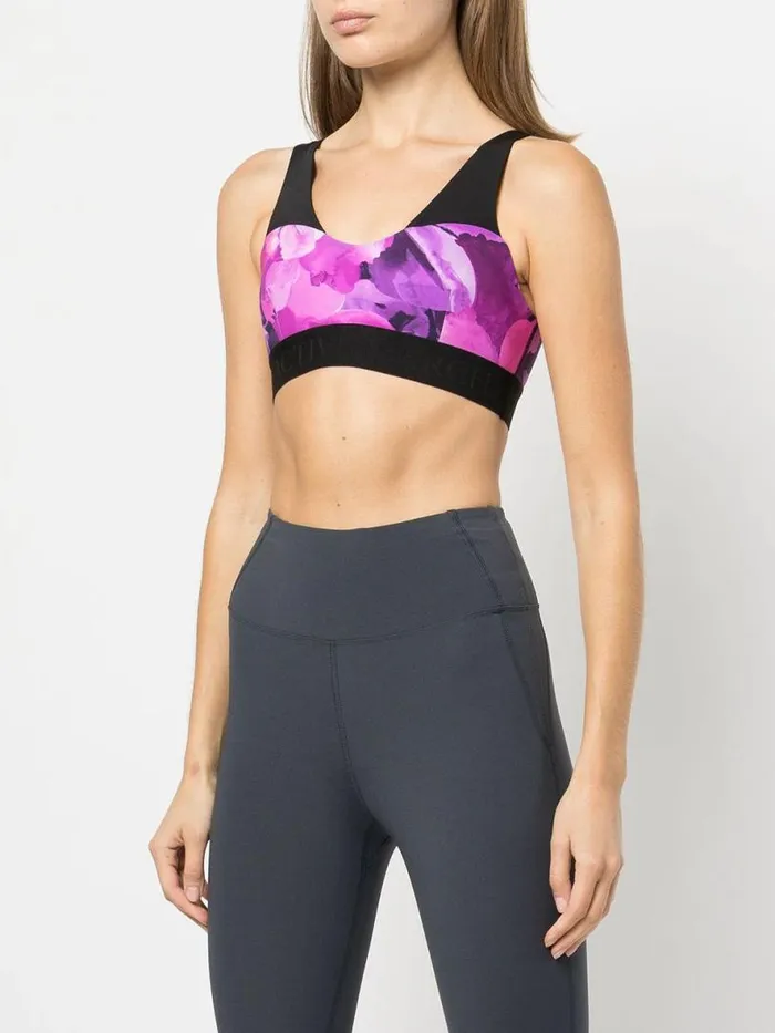 Marchesa Tops Coco Printed Bra Raspberry Multi 8211 Women