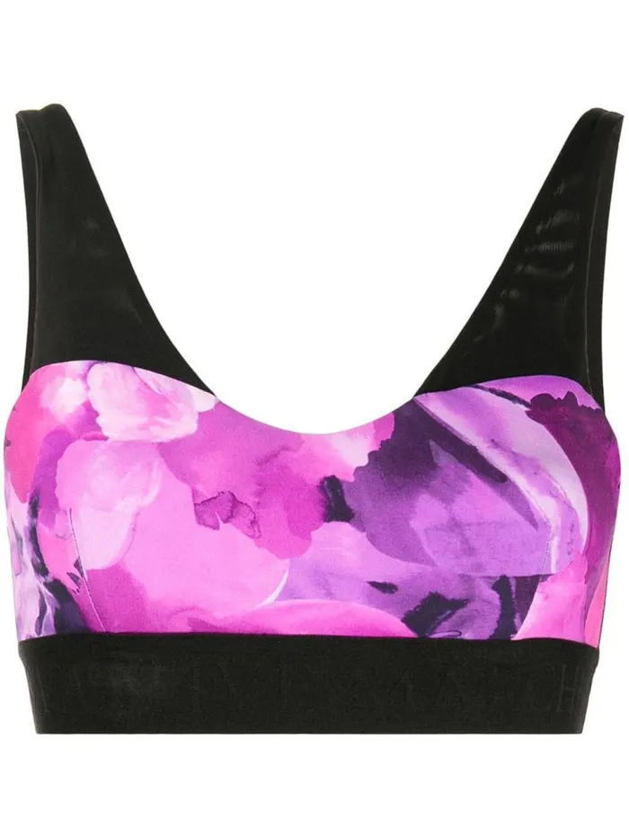 Marchesa Tops Coco Printed Bra Raspberry Multi 8211 Women